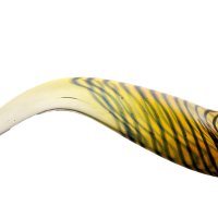 Coloured  Glass  Pipe  With  Coloured  Bowl  Curved  Stem